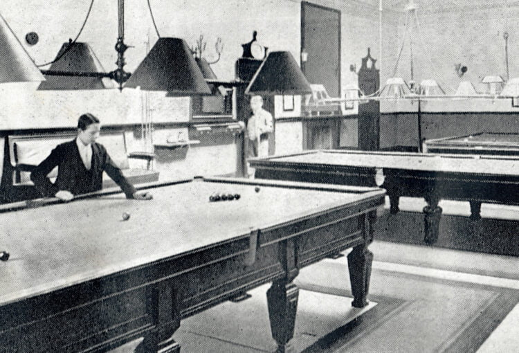 The billiard room at the Belle Vue Hotel, which later became the Lodge Room at the Malvern Masonic Hall