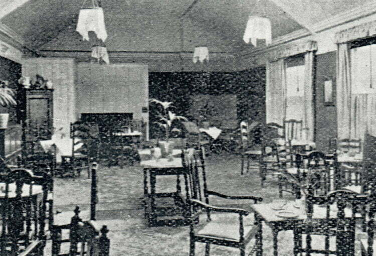 The Oak Tea Lounge, which later became the dining room and social area at the Malvern Masonic Hall